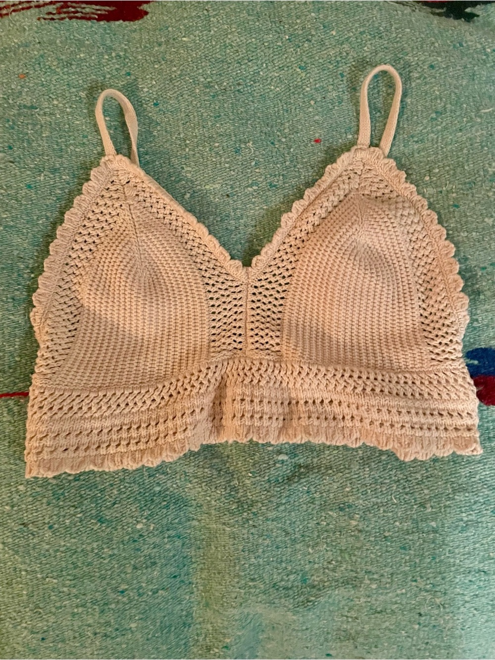 Freshman 1996 Cream Crochet Bralette. Women’s M
